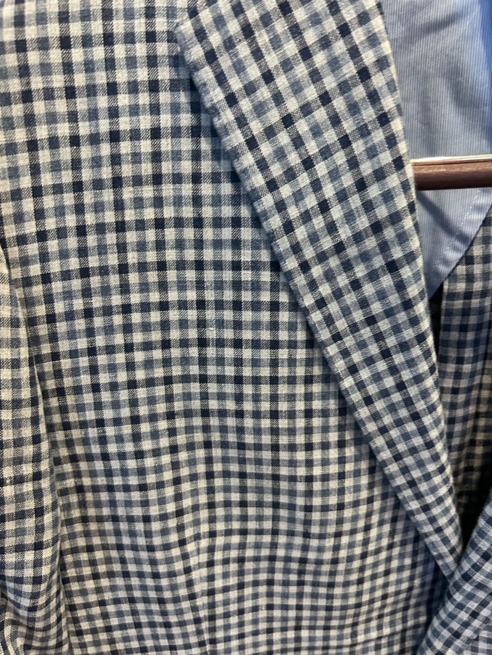 Brooks Brothers Navy and White Check Sport Coat - linen - Picture 2 of 6